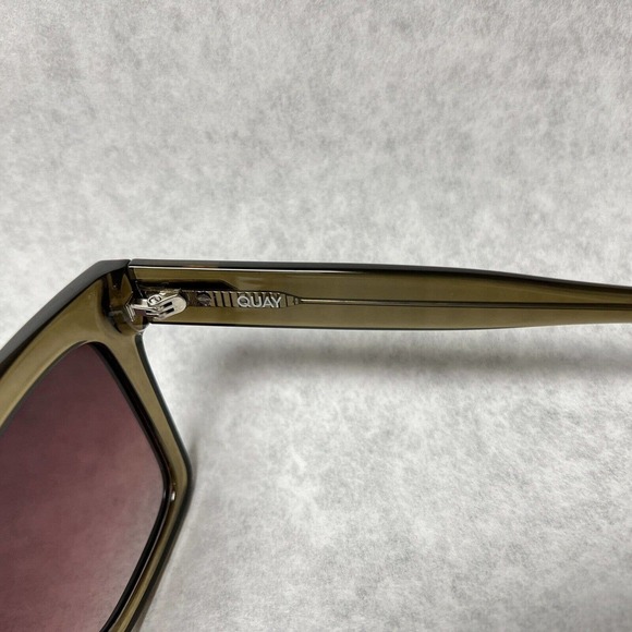 Quay Australia ICY Sunglasses - Green/ Brown Polarized Oversized Square - Picture 9 of 10